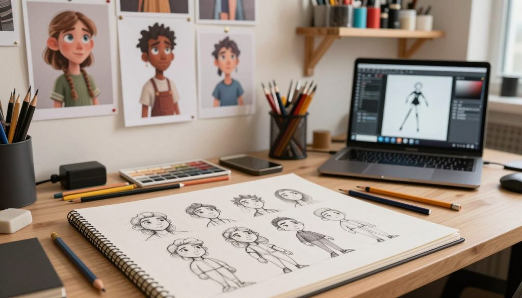 Refining character features with negative prompting